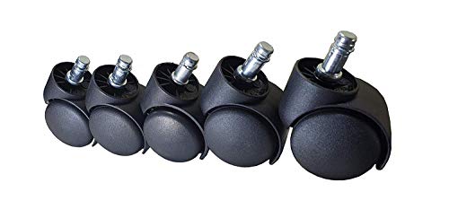 Image of Breewell Furniture Heavy Duty Pin Type Chair Wheel in Black Color | 5 pcs