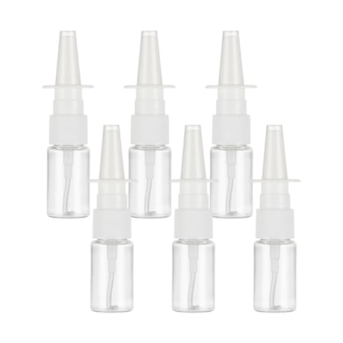 Botellas de Aerosol Nasal 6 piezas 10ml, Botella de spray nasal reutilizable,pulverizador nasal de plástico fino, Vacía Botellas de Pulverizador con Embudo，aceites esenciales (transparencia）