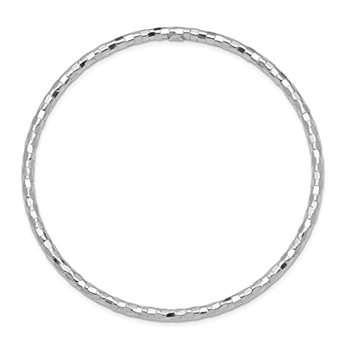 IceCarats 14K Solid White Gold Slip On Bangle Bracelet3