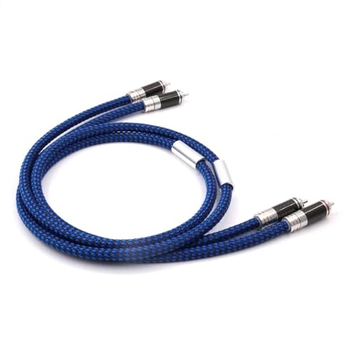 Pair 6N Silver Plated RCAA Audio Cable Carbon Fiber 2 RCAA to 2 RCAA Male Plug HiFi Dual Interconnector Cable for Audio Equipment(3m) miniatura 1