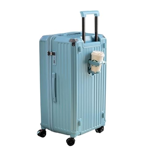 MUdson Trunk Travel Trolley Case 24''26''28''30''32''34''36'' Luggage Suitcases On Wheels Carry-on Suitcase Rolling Luggage Durable (Color : White and Blue, Size : 36-inch)3