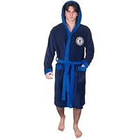 Chelsea Official Football Gift Mens Fleece Dressing Gown Robe Navy Large