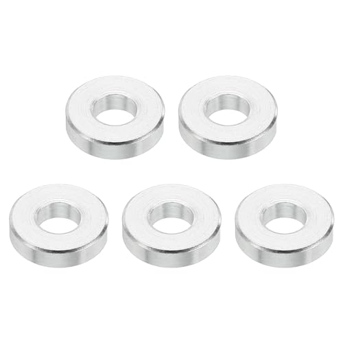 PATIKIL M5アルミスペーサー 5個セット メタルスペーサーアルミニウム 5.2mm ID x 12mm OD x 3 mm L 1/5"またはM5ネジボルト用 丸型スペーサースクリュースタンドオフ
