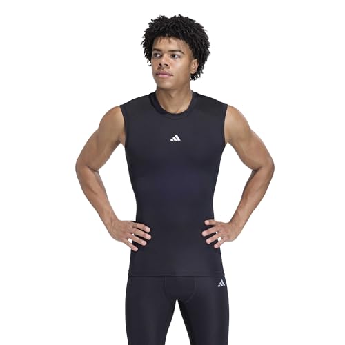 adidas - Camiseta masculina Tf C sem mangas, Preto, GG