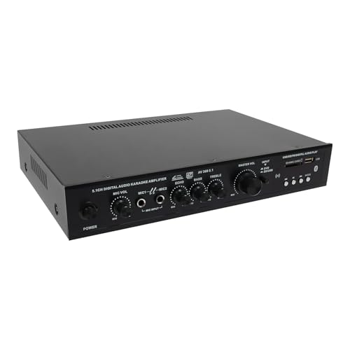 Bluetooth Verstärker HiFi Stereo Verstärker Audio Verstärker Stereo Receiver Vollverstärker 300W mit Fernbedienung USB/Mikrofon/SD-Karte/FM-Radio/Reverb/Höchsteinstellung/Bass...