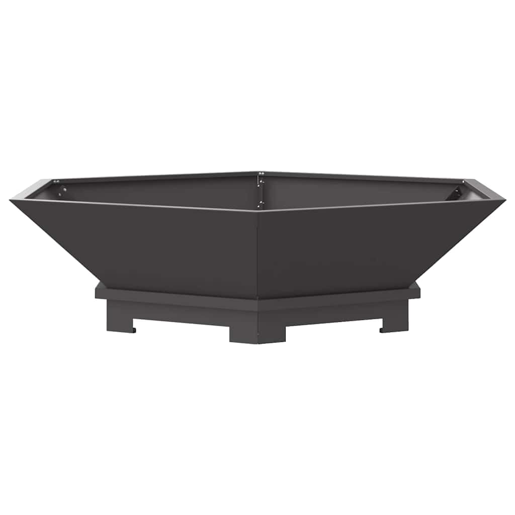 Brasero de acero negro de 100 x 100 x 28 cm, resistente chimenea de madera para jardín, terraza y balcón, brasero al aire libre para calor, llama y ambiente acogedor en celebraciones