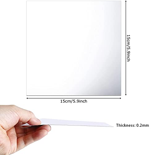 32Pcs 6X6Inch Flexible Mirror Stickers Plastic Wall Mirror For Home Wall Decoration Self Adhesive Mirror Tiles Square Mirror Silver Mirror Sheet Sldiywow #TOP3