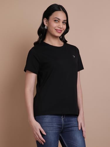 Image of TWIN BIRDS Women Cotton Elastane T-Shirt | Round Neck Casual Everyday Top