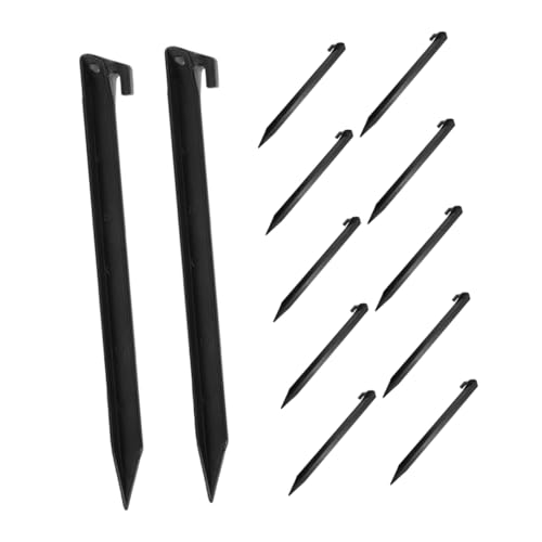 BESPORTBLE 12 Pcs Heavy Duty Plastic Tent Stakes Durable Pegs for Outdoor Camping Garden Lawn Tarp and Canopy Use Rustproof and Reliable Accessories for Beach and Courtyard