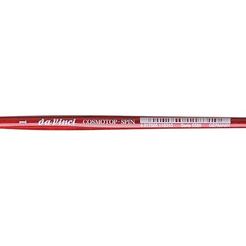Image of da Vinci Watercolor Series 5580 CosmoTop Spin Paint Brush, Round Synthetic with Red Handle, Size 1 (5580-01)