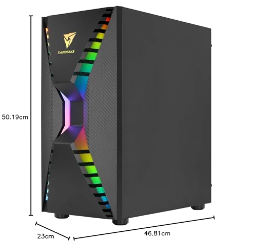 Aerocool Cronus Mid Tower Case – PC Gaming Case with 1 x 1400mm ARGB Rear Fan, RGB LED Front & Full Tempered Glass Side Panel, GPU Bracket, Supports Liquid Cooling, Cable Management, Tower Case, Black - Case PC - Immagine 10