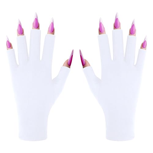 1 par de guantes UV para lámpara de uñas de gel UPF50+ guantes profesionales de protección UV para manicura, guantes sin dedos para arte de uñas, cuidado de la piel, protección de las manos contra