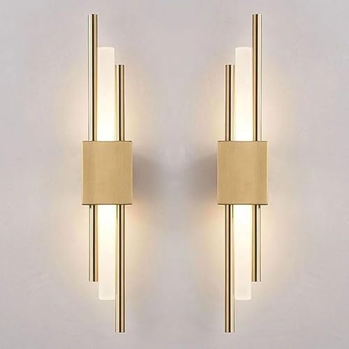 Juego de 2 Apliques de Pared LED nórdicos Modernos Negros para Dormitorio, Sala de Estar, baño, Tira de luz Lineal Larga, iluminación de Pasillo Interior, lámpara de Montaje en D, mesita de Noche