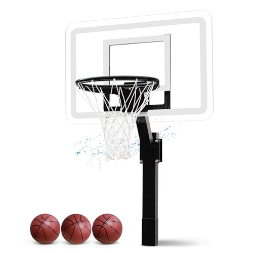 Katop Swimming Pool Basketball Hoop in Professional Level with 18'' Durable Slam-Dunk Rim, Made of...