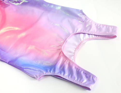 Image of TENVDA Girl's One Piece Swimsuit Sparkle Sleeveless One-Piece Bathing Suits Swimwear for Kids 2-12 Years Old