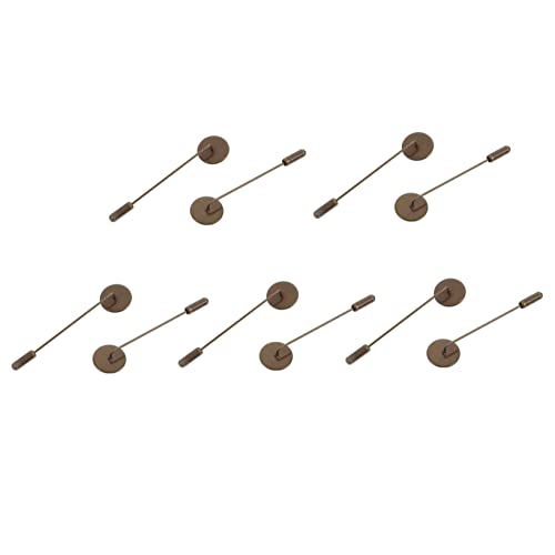 SEWOART 10pcs Round Tray Lapel Pin Sticks for Diy Jewelry Making Brooch Pin Sticks for Crafts Clothing Accessories and Custom Designs