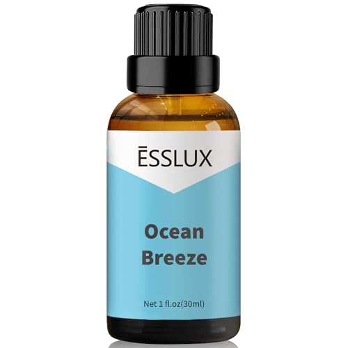Ocean Breeze Fragrance Oil – ESSLUX Essential Oils for Diffuser, Candle Soap Making Clean Fresh Scents, Aromatherapy Scented Massage, Perfume for Humidifier Home Fragrance, 1 fl oz