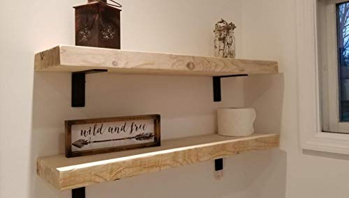 Premium Heavy-Duty Shelf Brackets - Quarter Inch (1/4") Thick - Rustic Industrial Modern Farmhouse Black Iron Finish Open Shelving Holder Hanger W/ Hardware, 4-Pk - Multiple Sizes Available (10" X 6") #TOP5