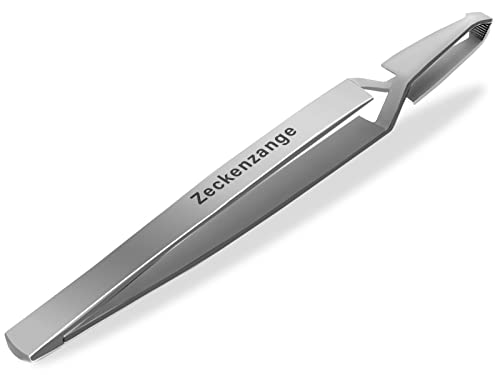 Zeckenzange Zeckenpinzette Zeckenentferner Hunde Pinzette Edelstahl 13,5 cm