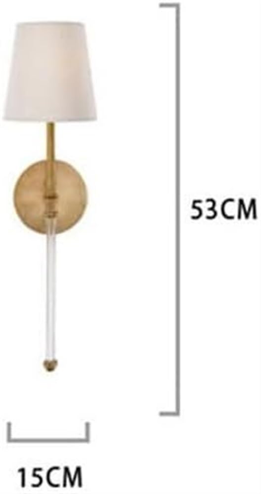 Applique da Parete per Interni Lampade da Parete in Ottone Anticato con Paralume in Tessuto Bianco Lampada da Parete Lunga in Bronzo Stile retrò Rustico Dorato con Attacco E14 per Camera da Letto E