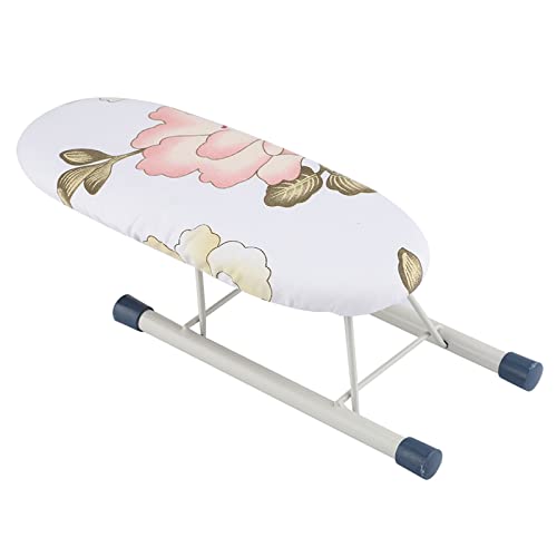 Compact Space Saver Ironing Board, Portable Mini Laundry Room Iron Board Foldable Small Ironing Board with Iron Holder for Home Laundry Room or Dorm Use (10.43 x 4.13 x 3.35)(Peony)