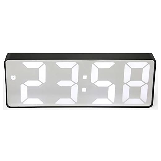 Infinity Instruments Large Digital LED Display Alarm Clock, Temperature and Date Display, Modern Matte Finish Case, Black