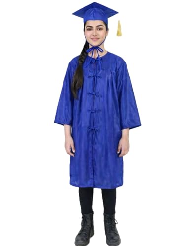 Image of BookMyCostume Blue Graduate Convocation Graduation Day Gown Kids & Adults Fancy Dress Costume 14-16 years /Adult M-L