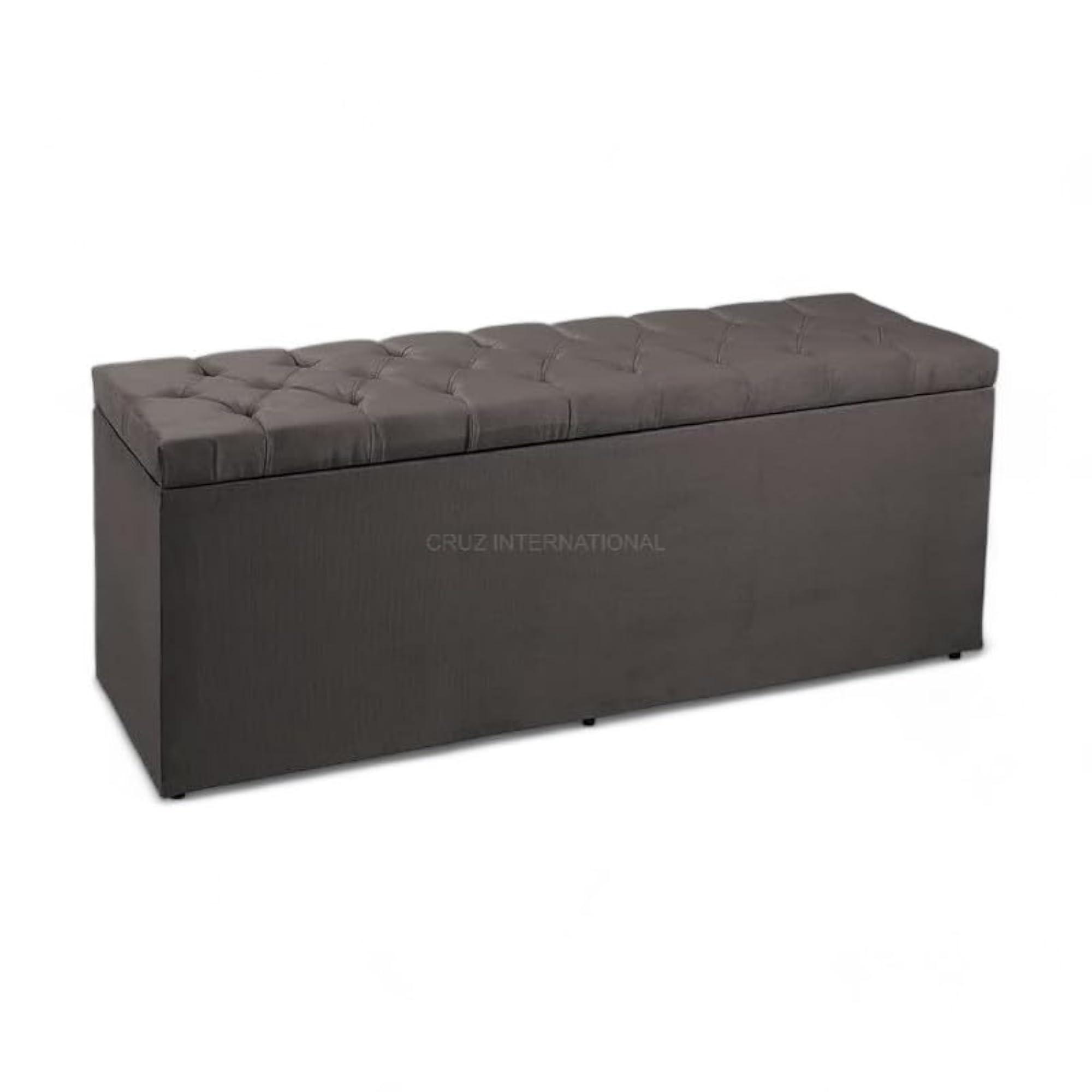 Modern Settee Ottoman Bench with Spacious Storage in Brown