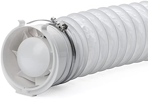 LIRAST 4 inch / 100mm Inline Bathroom Extractor Fan with Timer - Anthracite Shower Ventilation Kit