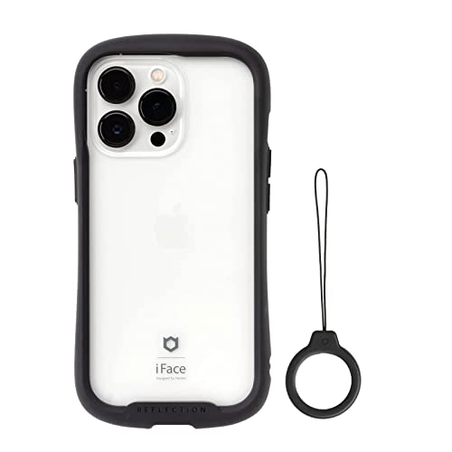 iFace Reflection iPhone 13 Pro �p �P�[�X �����K���X �N���A �P�[�X �X�g���b�v �Z�b�g(�u���b�N)�y���� �ϏՌ� �č�MIL�K�i�擾 �X�g���b�v�z�[�� �V���R�� �����O�X�g���b�v�z