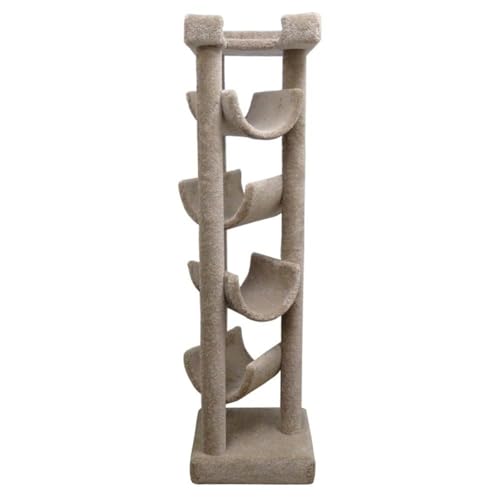 Rascador para gato en madera sólido 6 pies beige miniatura 1