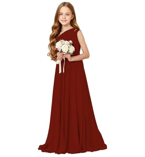 Flower Girl Dress One Shoulder Junior Bridesmaid Dresses Back Zipper Pageant Dresses Ball Gown,JBD009