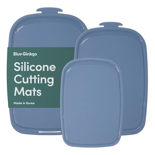 Set de 3 tablas de cortar de silicona Blue Ginkgo miniatura 1