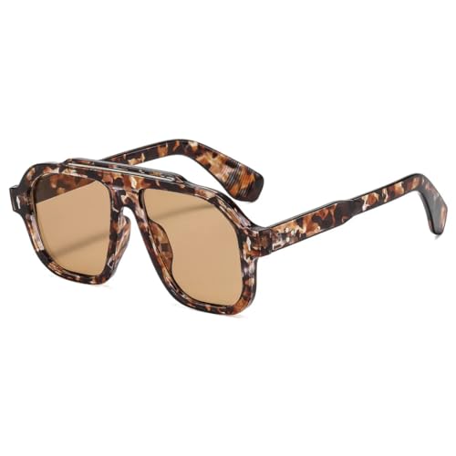 Lunettes de soleil rétro léopard pour femmes et hommes