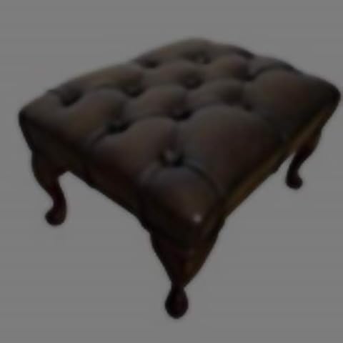 Chesterfield Antique Brown Footstool with Queen Anne Legs Cover
