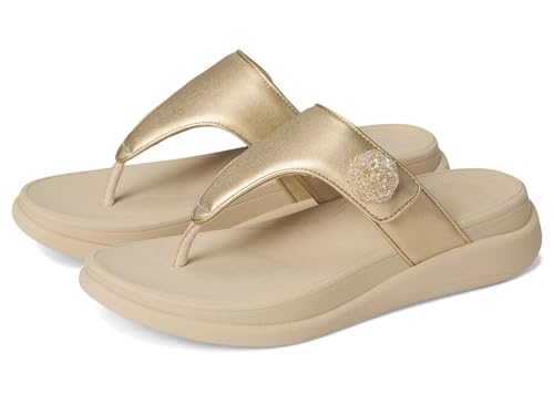 Image of FitFlop F-Mode Go Beadie-Button Adj. Flatform Toe /Post Sandals
