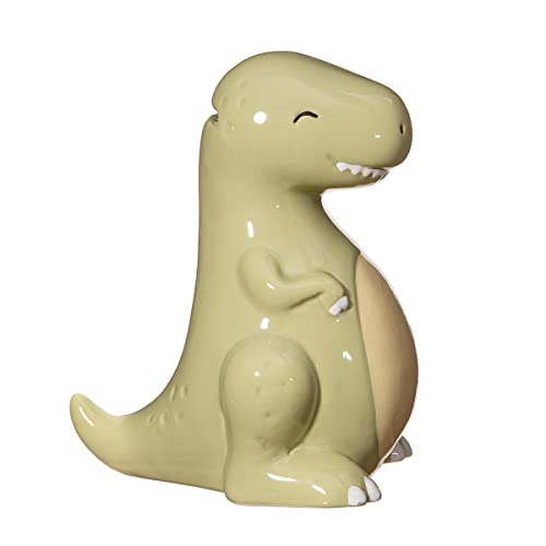 Sass & Belle T-Rex Money Box – Ceramic Dinosaur Piggy Bank for Kids, Novelty Coin Storage & Savings Jar