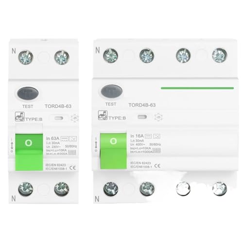 RCD RCCB Type B TONGOU Interrupteur Différentiel 4 Pôles 40A 300mA pour Borne EVSE