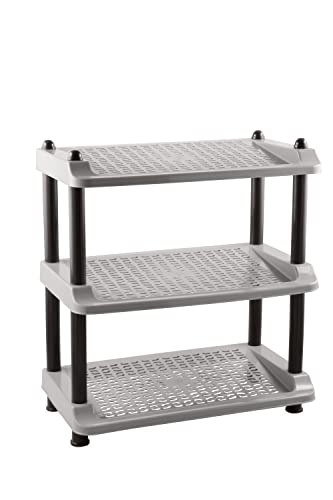 Image of Nabhya Multi-Purpose Standing Home Organizer Stackable Shoe Racks (3 Tier, Grey)