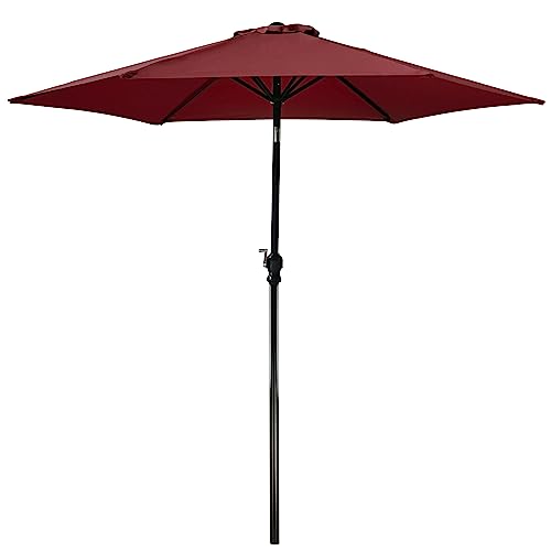 Sweetcrispy 9FT Patio Umbrella with Push Button Tilt and Crank, Outdoor Umbrella, Pool Umbrella with 8 Sturdy Ribs for Market, Terrace, Beach, Outdoor Restaurant