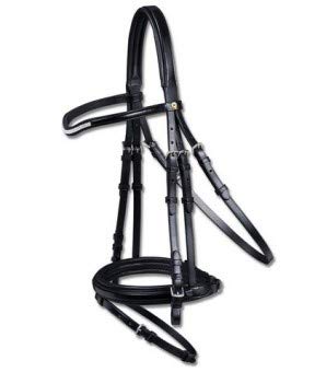 Trensenzaum S-Line Liverpool Waldhausen bridon de filet combiné anglais noir taille VB