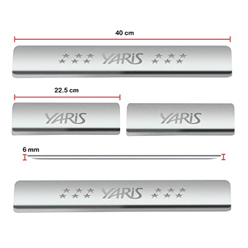 Image of Door Sill /Foot Step Stainless Steel Plates Compatible with Yaris (Set of 4 Pcs)
