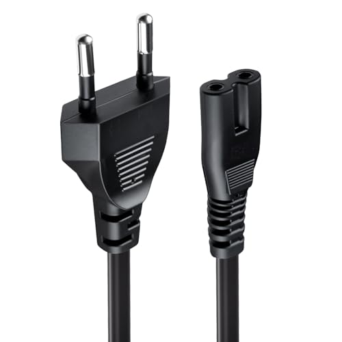 Tolesum 3m Euro Netzkabel Eurostecker Typ C auf C7 Buchse - Universelles 2 Polig Stromkabel Eurokabel Anschlusskabel Schwarz Verlängerungskabel PS5/PS4/PS3/Xbox Series X/S/TV/Blu-Ray Player