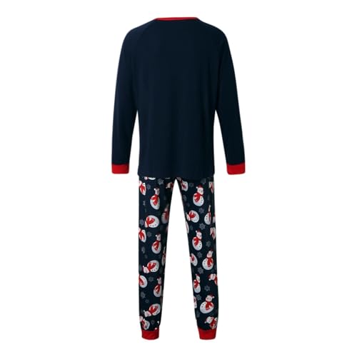 Ropa casera de Navidad para papá conjunto pijama impreso de dos piezas cómodo 2