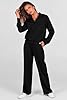 PRETTYGARDEN Women's 2025 Fall Lounge Sets Casual Half Zip Sweatshirt and Wide Leg Pants 2 Piece Outfits Sweatsuit (Black,Medium) #3