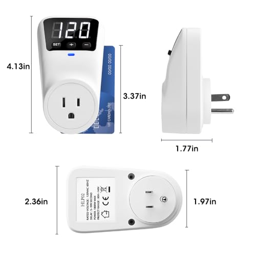 Image of Smart Surge Protector Voltage Stabilizer Fireproof Wall Mount Surge Protector Outlet for Refrigerator, TV & Heavy-Duty Appliances w /Real-Time Monitoring & Custom Voltage 80V-140V (Standard HLP02)