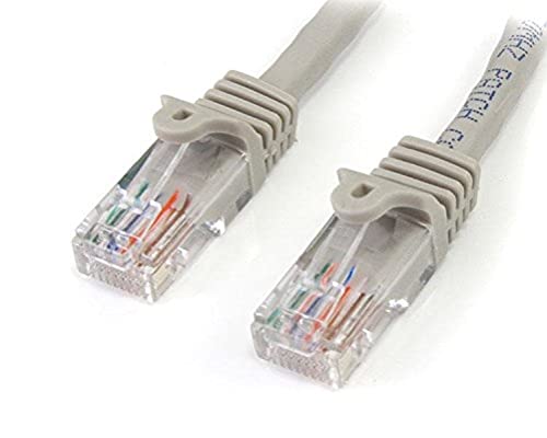 StarTech.com 15 m Gray Cat5e Snagless RJ45 UTP Patch Cable - 15m Patch Cord - Ethernet Patch Cable - RJ45 Male to Male Cat 5e Cable