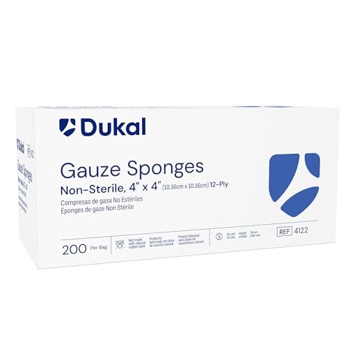 Dukal 4122-100 Gasas Espuma, 12 Capas, No Estéril, 4" x 4", Paquete de 2000 miniatura 1