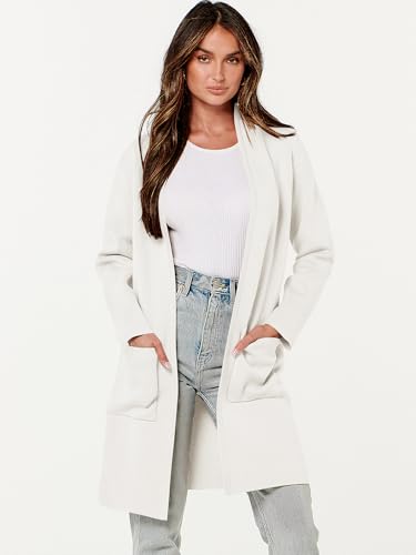 Image of ANRABESS Cardigan Sweater for Women Casual 2026 Fall Fashion Coat Long Sleeve Open Front Knit Coatigan Outwear