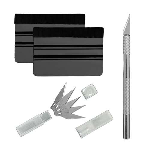 HYLKOM Kit de herramientas de vinilo, espatùlas para vinilo, cuchilla para vinilo con recambio de 5 hojas.